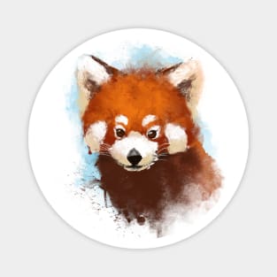 Red panda Ink Illustration - Fluffy Cute Animal - Nature Forest Magnet